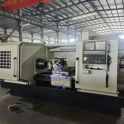 Μεγάλη διάμετρος QK1325 Διπλό Chuck 2 άξονας CNC Flat Bed Pipe Threading Lathe